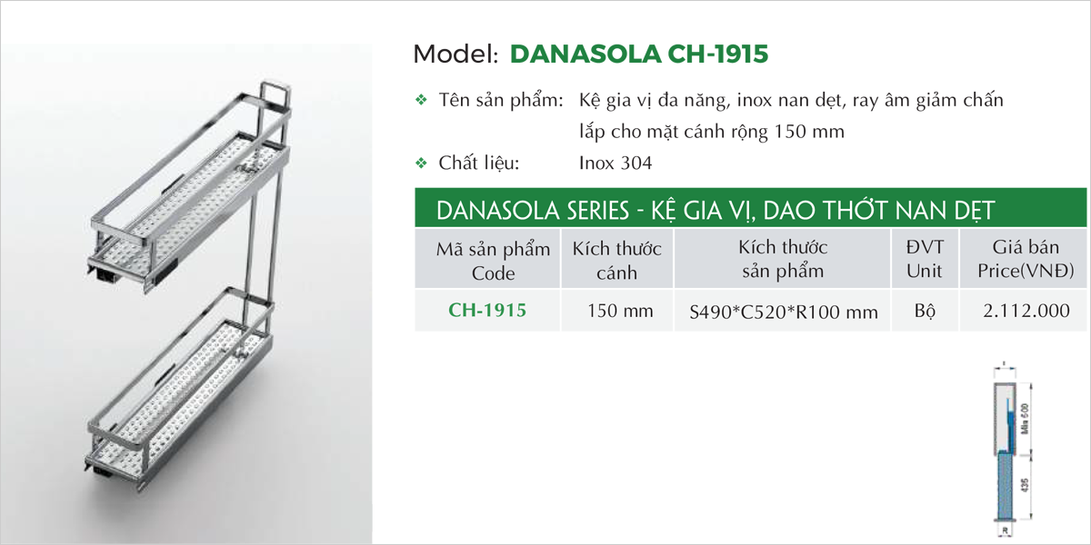Giá để gia vị Cariny CH-1915