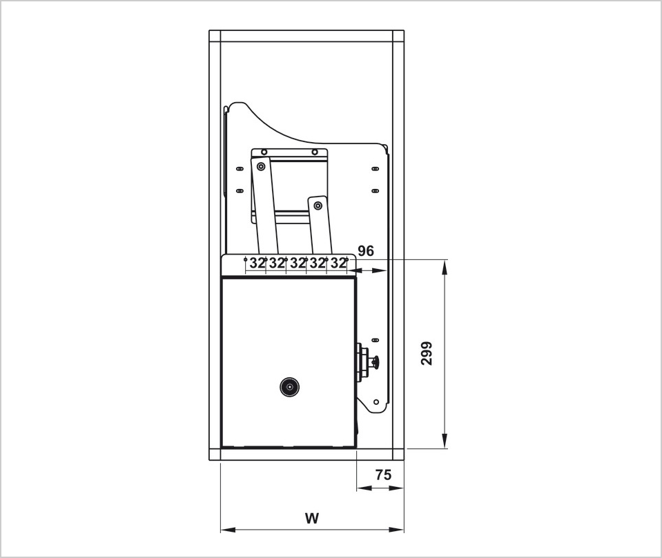 Kích thước giá bát nâng hạ Hafele inox 304 nan tròn