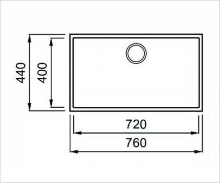 Kích thước chậu Naros 760S Grey
