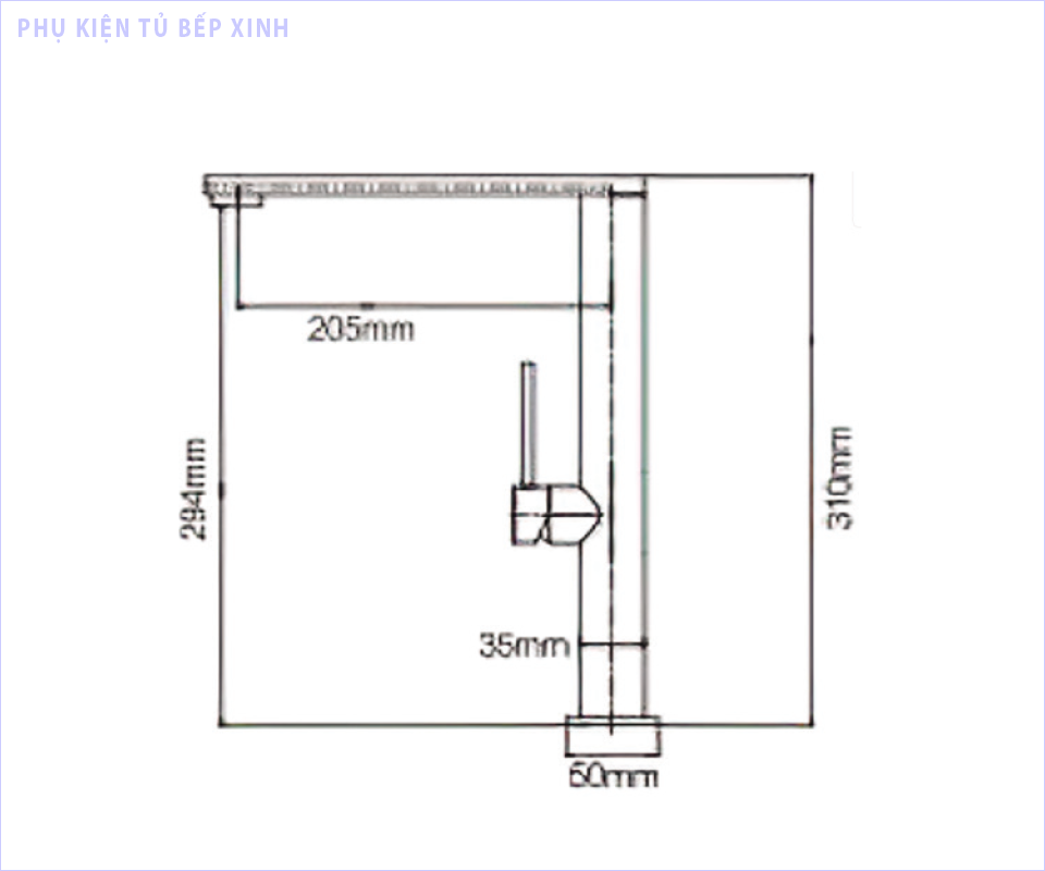 Kích thước vòi rửa bát Eurogold EUF307C