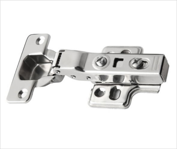Bản lề tủ bếp Eurogold EWS102, inox giảm chấn tháo lắp nhanh, bản lề cong nửa-B